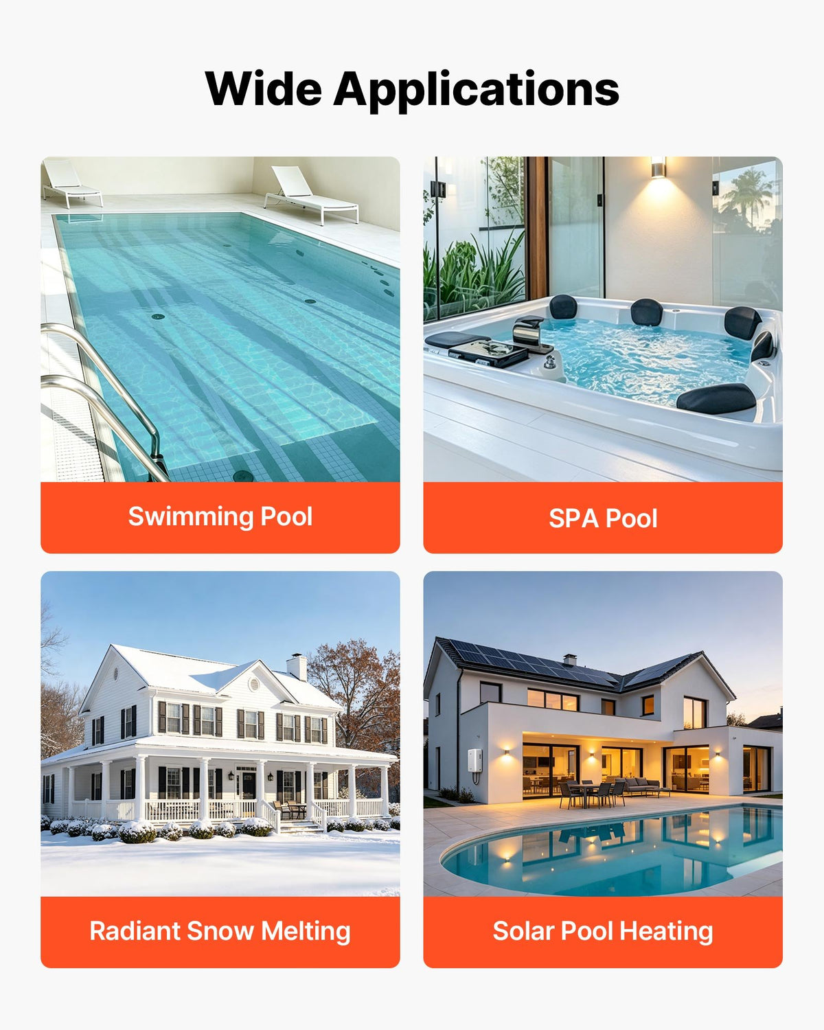 Pool Heat Exchanger, 210K BTU Swimming Pool Heater Exchanger, 316L Stainless Steel Construction, High Efficiency Water to Water Transfer Heating System for Spa, Hot Tub, Indoor/Outdoor, Silver