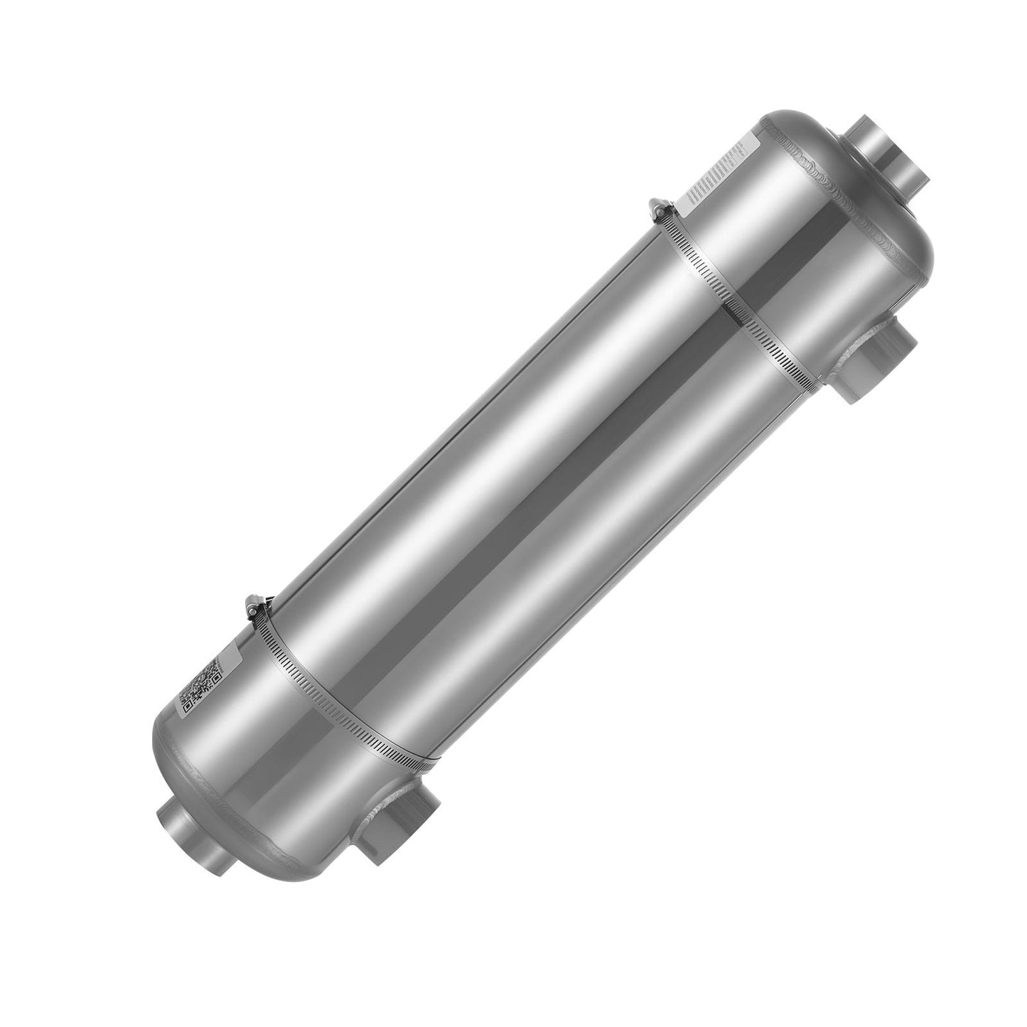 Pool Heat Exchanger, 210K BTU Swimming Pool Heater Exchanger, 316L Stainless Steel Construction, High Efficiency Water to Water Transfer Heating System for Spa, Hot Tub, Indoor/Outdoor, Silver