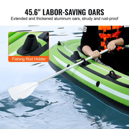 3-Person Portable Inflatable Fishing Boat with Aluminum Oars and Pump, 340 kg Capacity