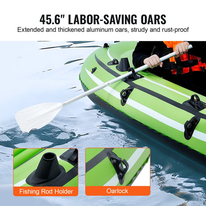 4-Person Portable PVC Inflatable Boat with 500 kg Capacity and Aluminum Oars