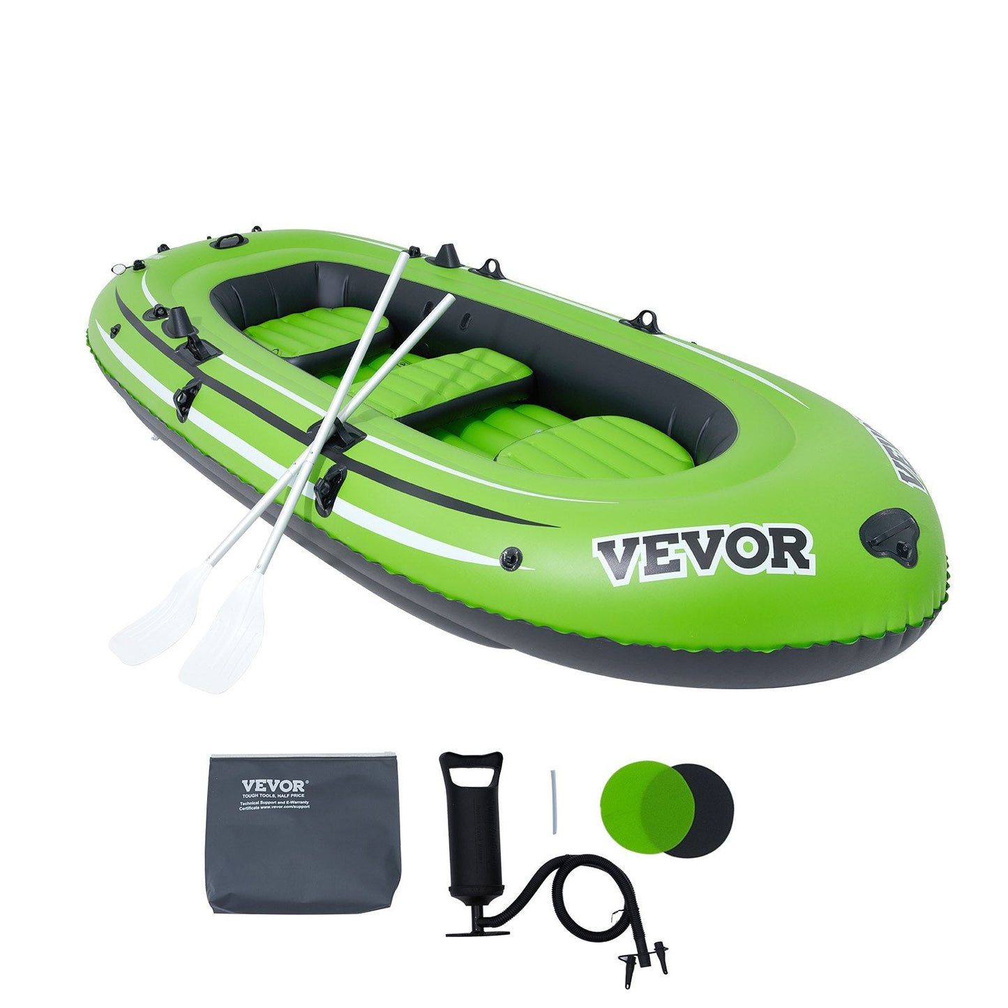 5-Person PVC Inflatable Fishing Boat with Oars and Pump, 499 kg Capacity