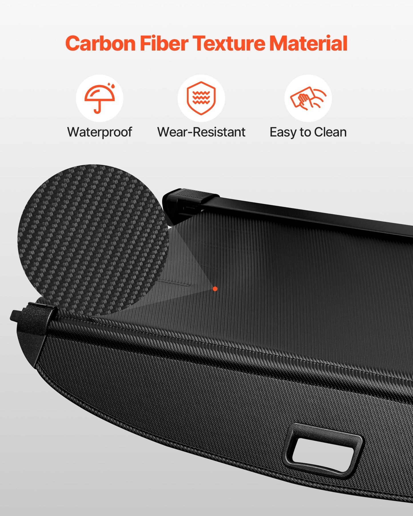 Retractable Cargo Cover, Upgraded Carbon Fiber Texture Trunk Cover, Anti-Peeping Luggage Privacy Shield, Easy Installation Security Shade with Cargo Net, for Hyundai Tucson 2021-2025 5-Seater