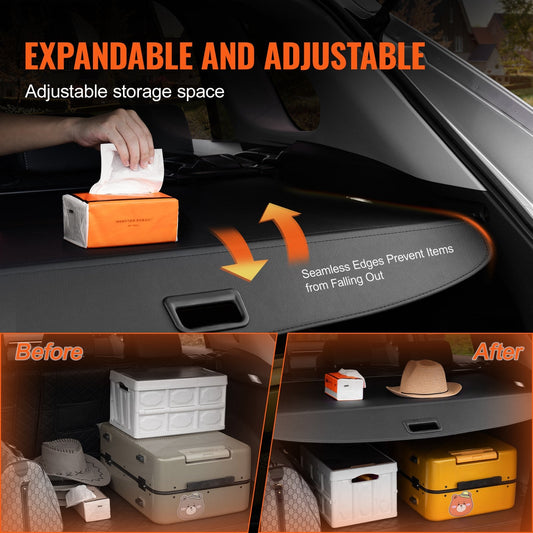 Retractable Rear Trunk Cover for Toyota RAV4 2019-2024, Privacy & Theft Proof