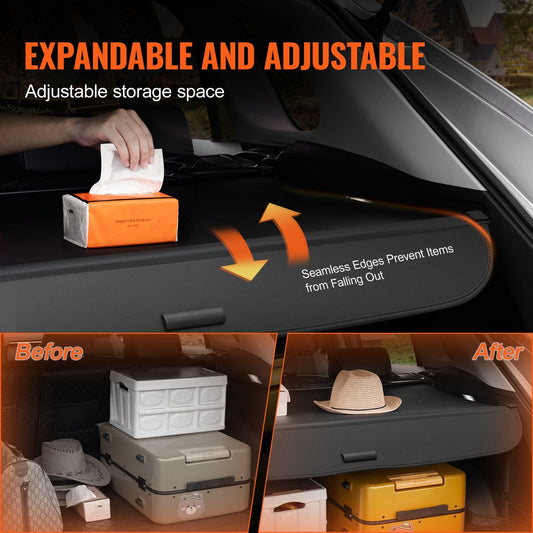 Honda CRV 2023-2024 Rear Trunk Retractable Cargo Cover, Carbon Fiber Design