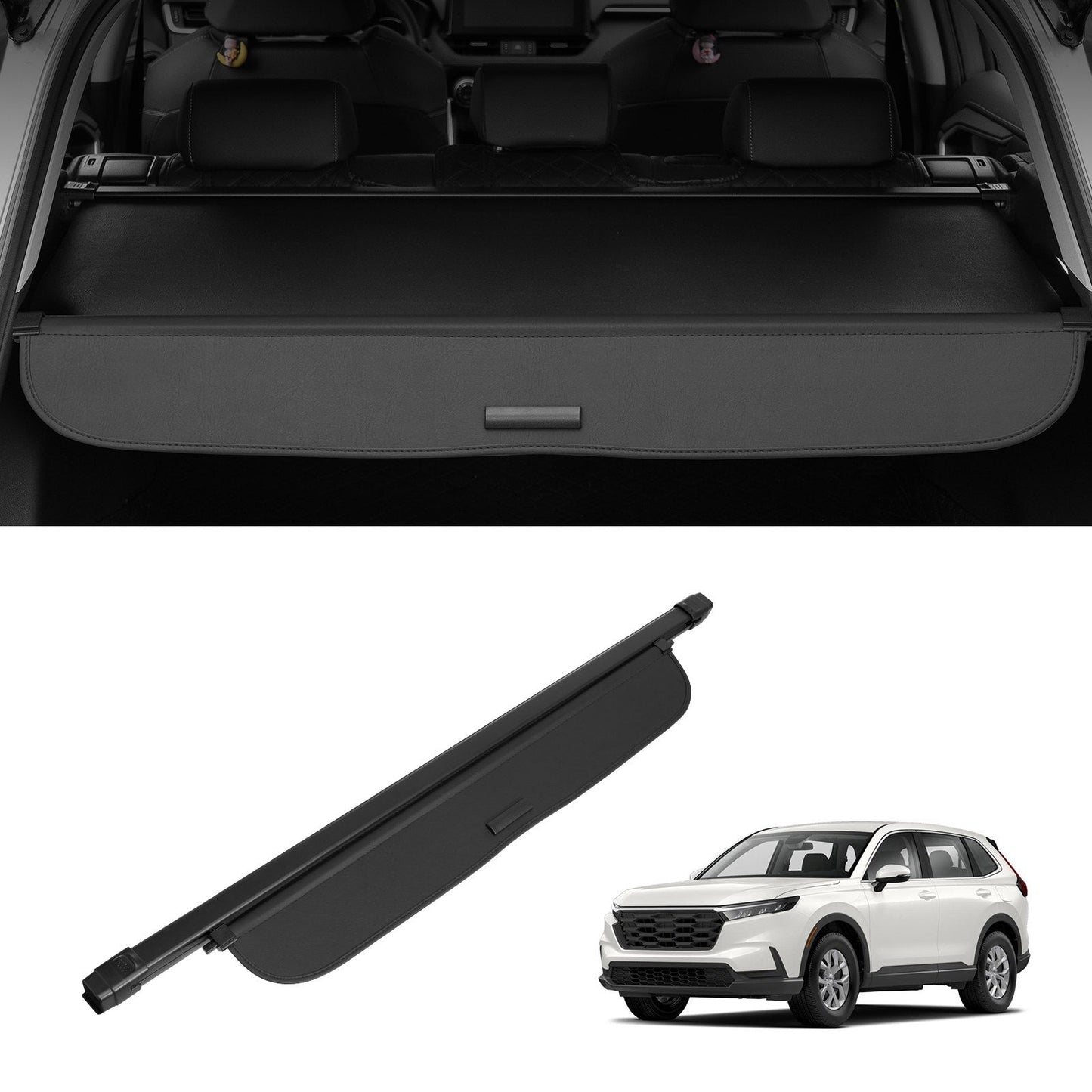 Honda CRV 2023-2024 Rear Trunk Retractable Cargo Cover, Carbon Fiber Design