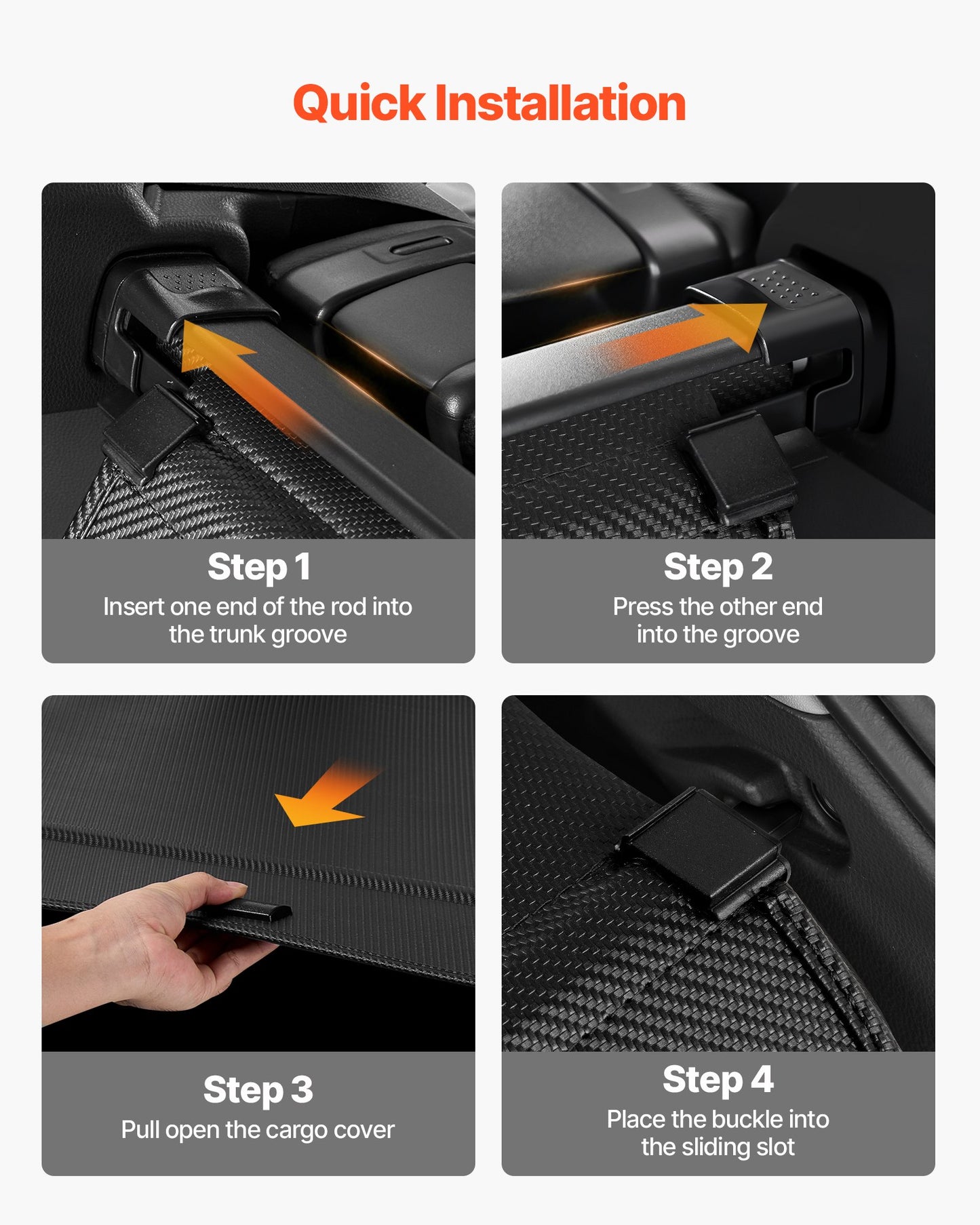 Retractable Cargo Cover, Upgraded Carbon Fiber Texture Trunk Cover, Anti-Peeping Luggage Privacy Shield, Easy Installation Security Shade Car Accessories, for Honda CRV 2023-2025 5-Seater
