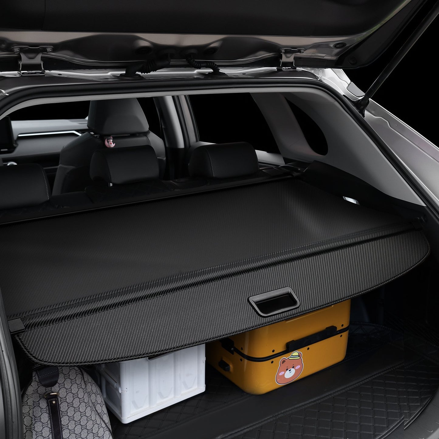 Retractable Cargo Cover, Upgraded Carbon Fiber Texture Trunk Cover, Anti-Peeping Luggage Privacy Shield, Easy Installation Security Shade Car Accessories, for Toyota RAV4 2019-2025 5-Seater