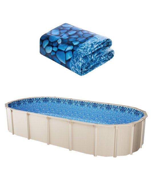 VEVOR Oval Pool Liner 12x24ft Unibead Style Pool Liner 52in Wall Height