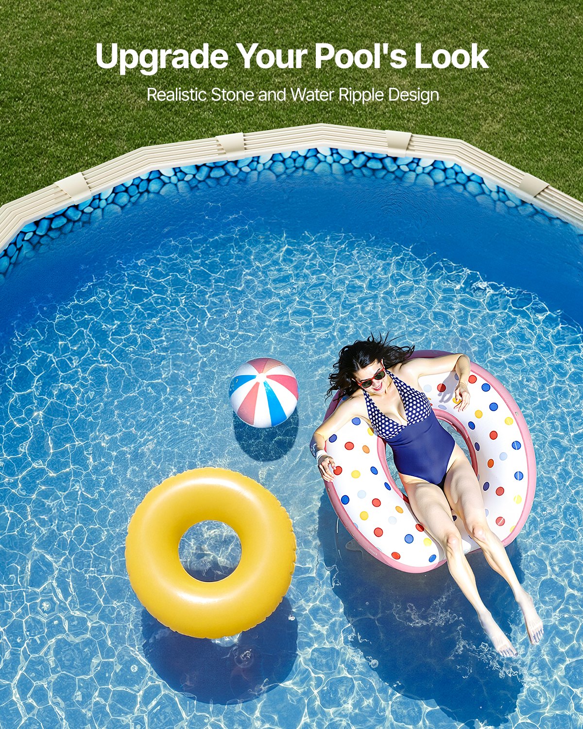 VEVOR Oval Pool Liner 12x24ft Overlap Style Pool Liner 54in Wall Height