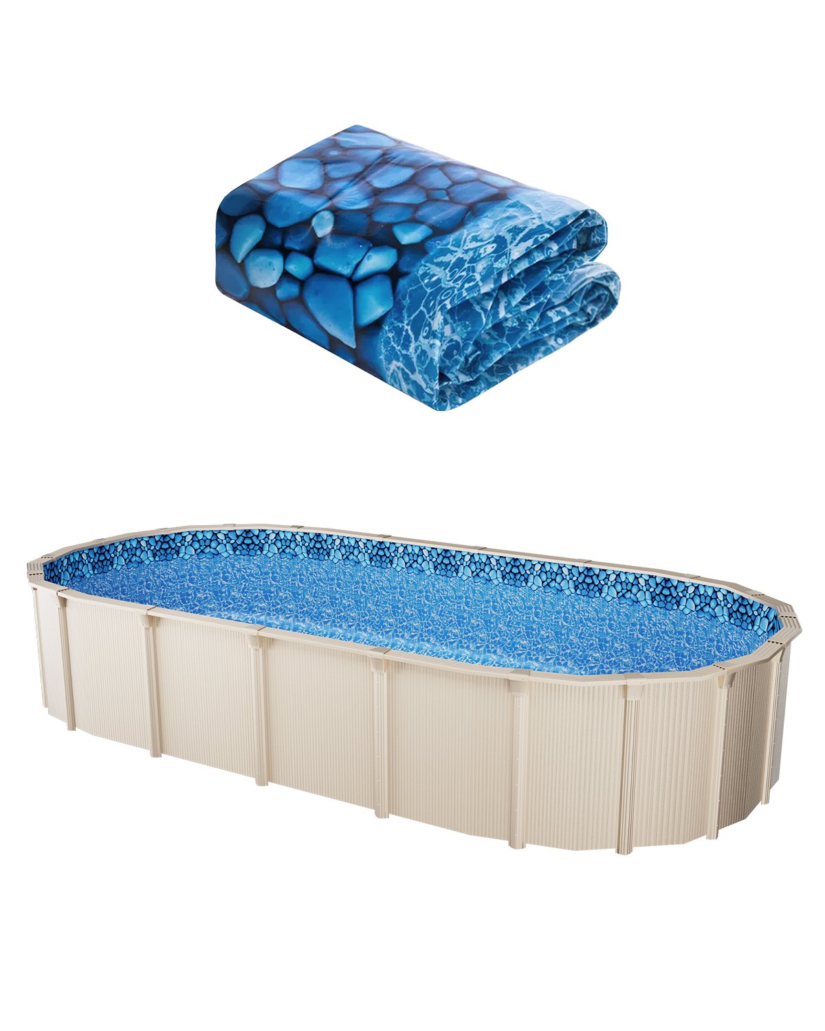 VEVOR Oval Pool Liner 18x33ft Unibead Style Pool Liner 52in Wall Height