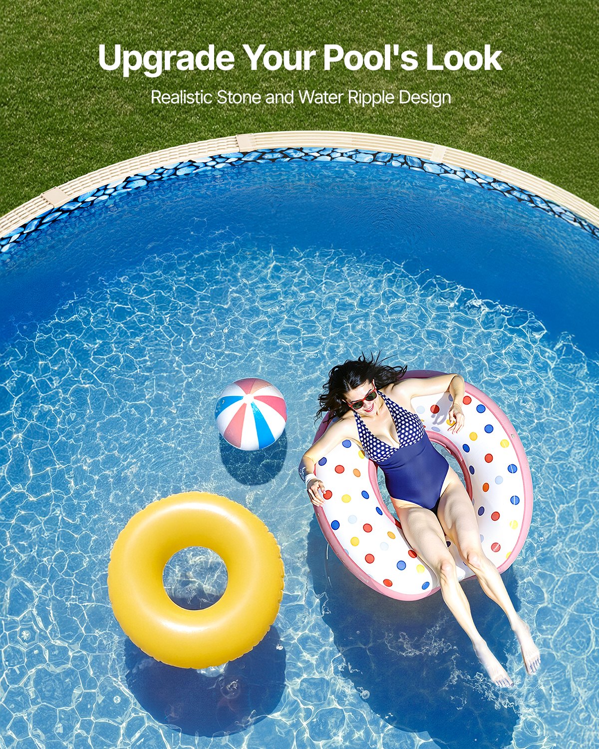 VEVOR Round Pool Liner 18ft Overlap Style Pool Liner 54in Wall Height