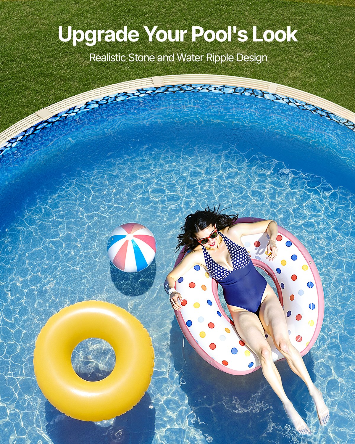 VEVOR Round Pool Liner 8ft Overlap Style Pool Liner 54in Wall Height