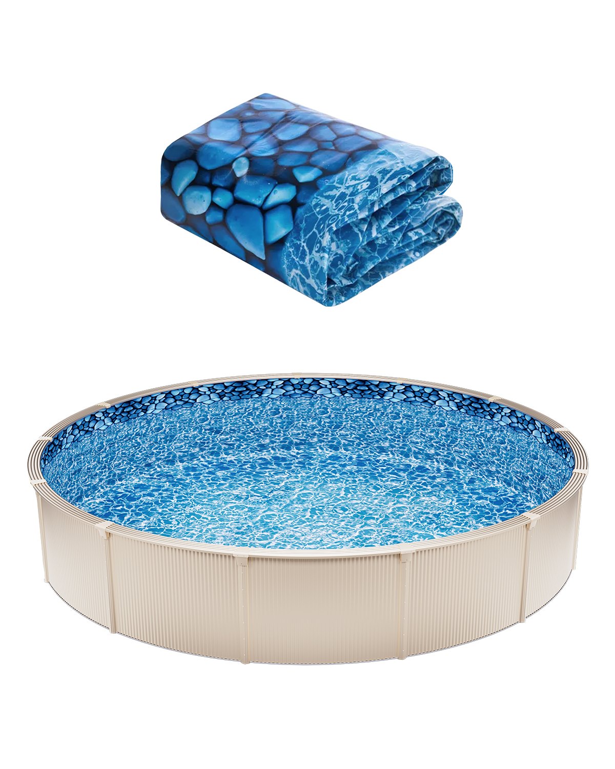 VEVOR Round Pool Liner 8ft Overlap Style Pool Liner 54in Wall Height