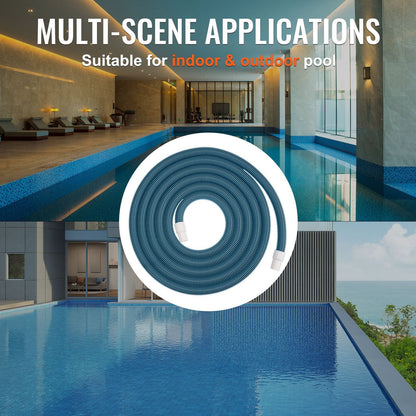 Heavy Duty Pool Hose, 1.27m x 9.14m, for Vacuuming & Draining, Blue