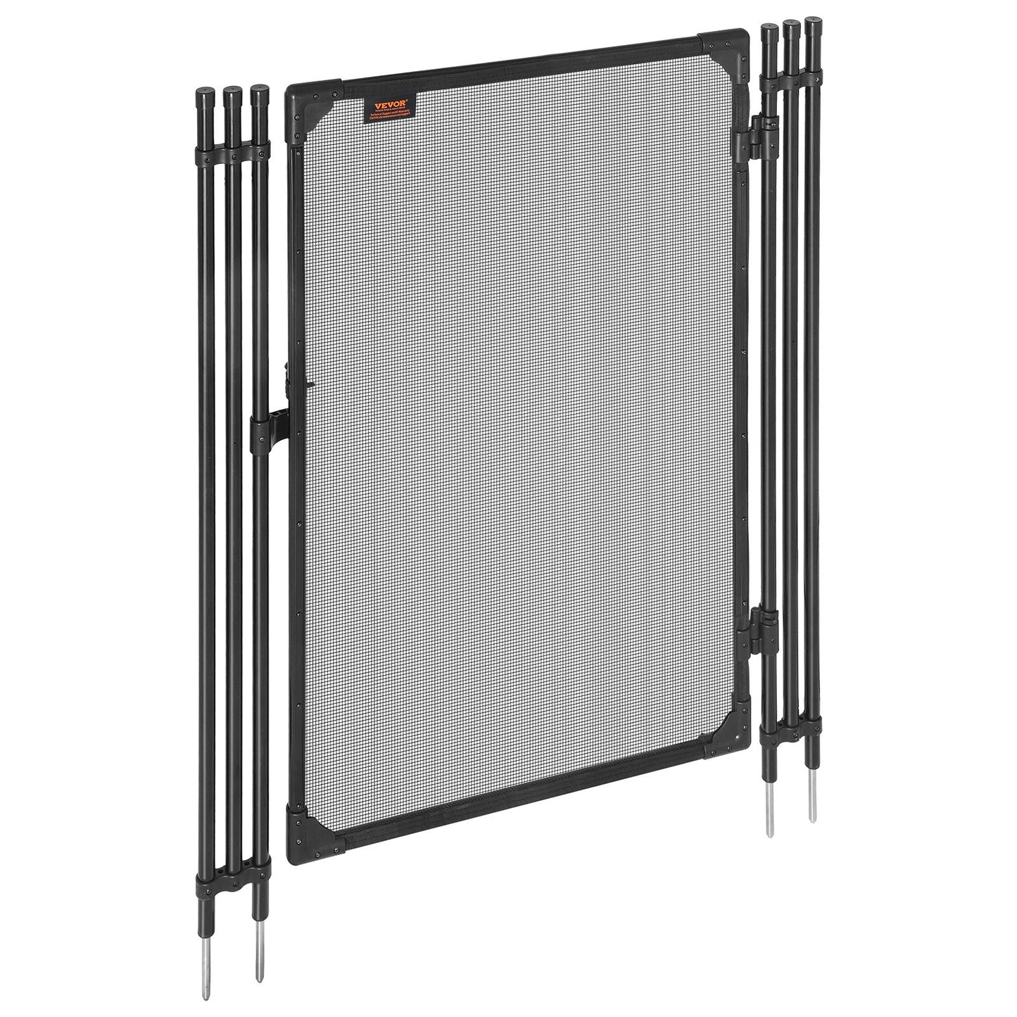 Pool Fence Gate, 1.2 x 0.75 m Inground Swimming Pool Fences Gate, Outdoor Security Fencing Door Kit with Metal Latch, 352 gsm Teslin PVC Mesh, Round Tube, Lockable and Easy Installation, Black