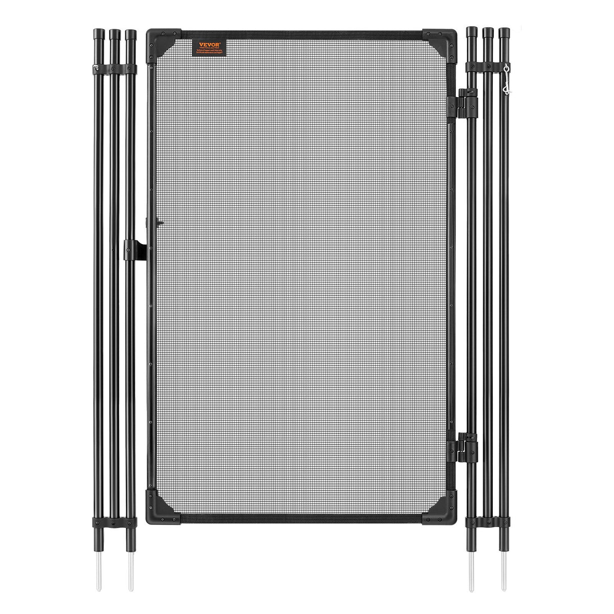 Pool Fence Gate, 1.2 x 0.75 m Inground Swimming Pool Fences Gate, Outdoor Security Fencing Door Kit with Metal Latch, 352 gsm Teslin PVC Mesh, Round Tube, Lockable and Easy Installation, Black