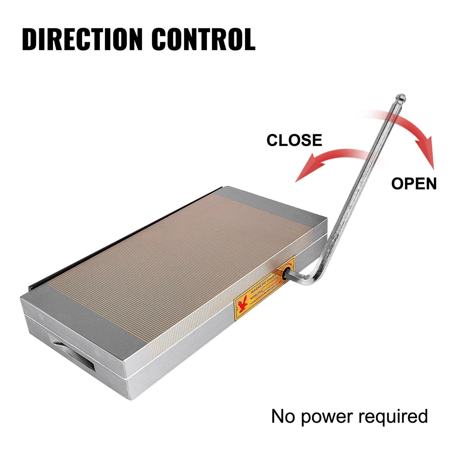Permanent Magnetic Chuck, 0.15x0.3m, Fine-Pitch Copper Poles, 4500 kg Max Force