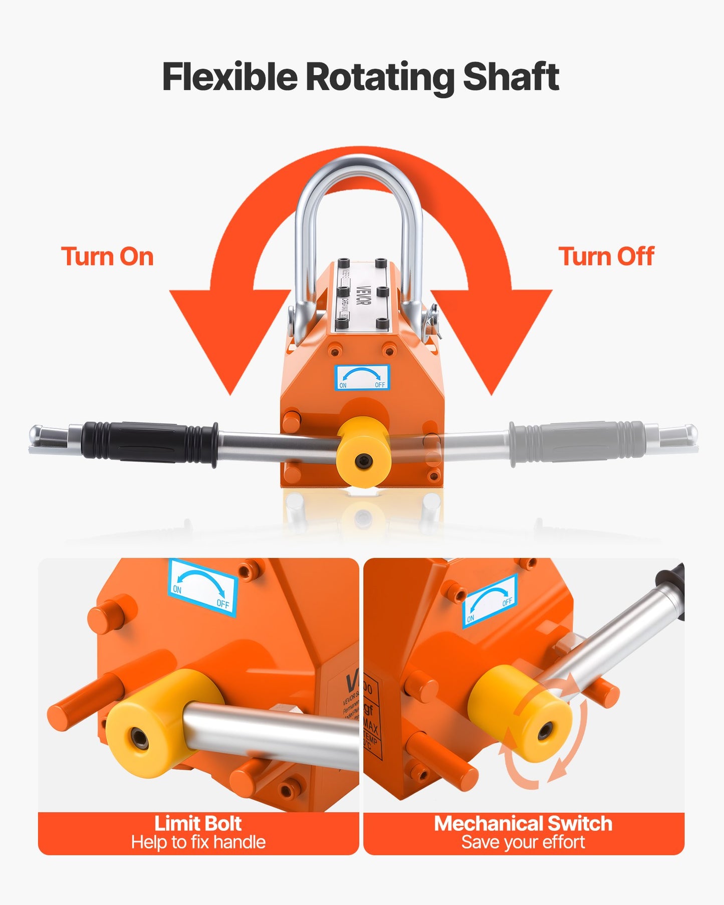 Magnetic Lid Lifter Dolly, 600 kg Pulling Capacity, Steel Dolly with Heavy Duty Magnet Lift and 2 Wheels, Adjustable Handle, N42 Neodymium, Foldable and Portable, for Lifting Manhole Covers
