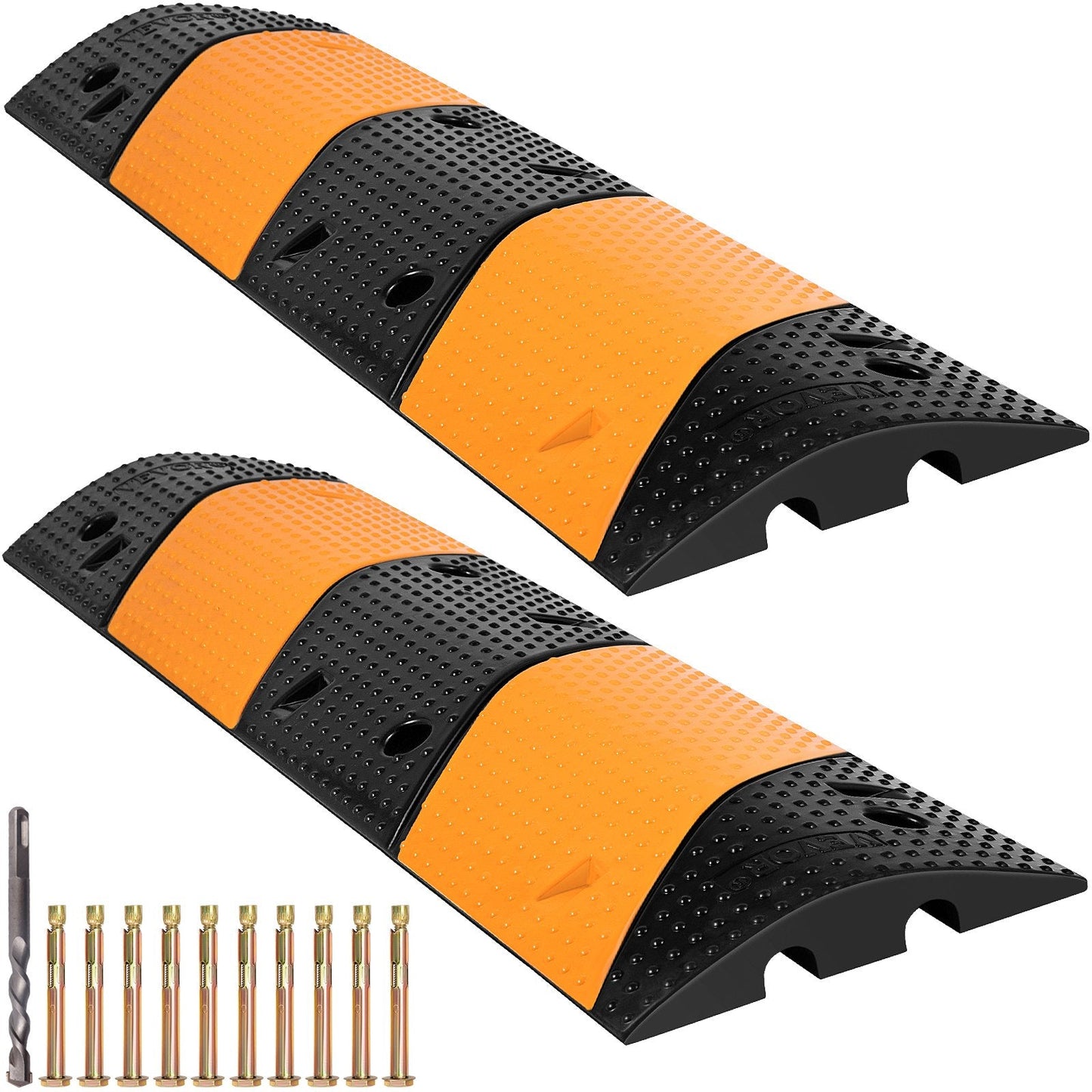 Rubber Speed Bump Set, 2-Channel, 22000 kg Load, 1.02m Modular Design