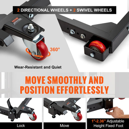 VEVOR Mobile Base, 680.3 kg Capacity, Adjustable from 527 x 603 mm to 711 x 850