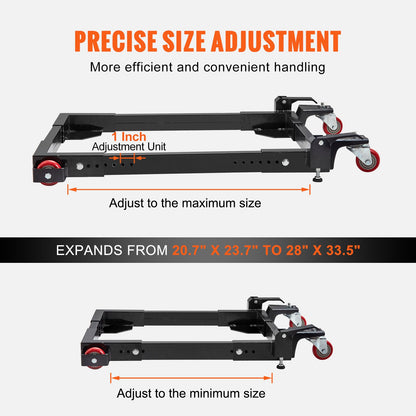 VEVOR Mobile Base, 680.3 kg Capacity, Adjustable from 527 x 603 mm to 711 x 850