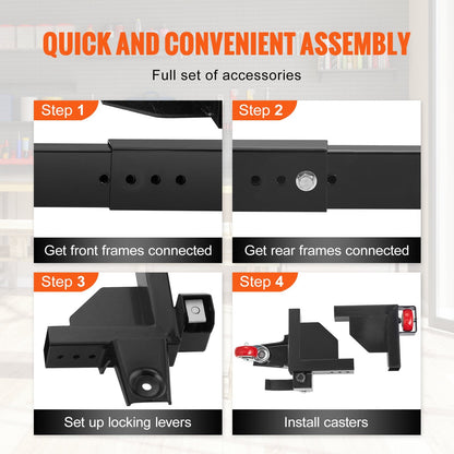 Heavy Duty Adjustable Mobile Base, 680 kg Capacity, 0.5 x 0.6 m to 0.7 x 0.8 m