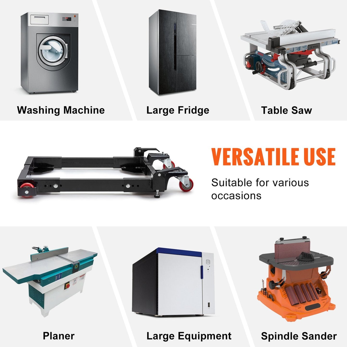 Heavy Duty Adjustable Mobile Base, 680 kg Capacity, 0.5 x 0.6 m to 0.7 x 0.8 m