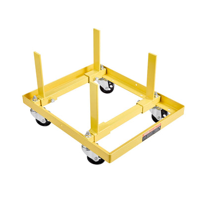 Engine Stand, 340 KG Load Capacity Engine Motor Stand with Adjustable Width & Length, Heavy-Duty Steel Motor Holder with 4 Swivel Casters and 2 Ratchet Straps, Suitable for Most Engines