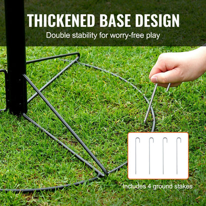 Portable Disc Golf Basket with 24 Chains, Black Steel, 1.32m Tall, 12.06 kg