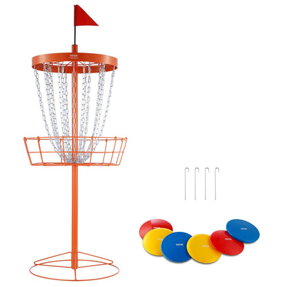 VEVOR Disc Golf Basket, 24-Chains Portable Disc Golf Target Hole, Heavy Duty Steel