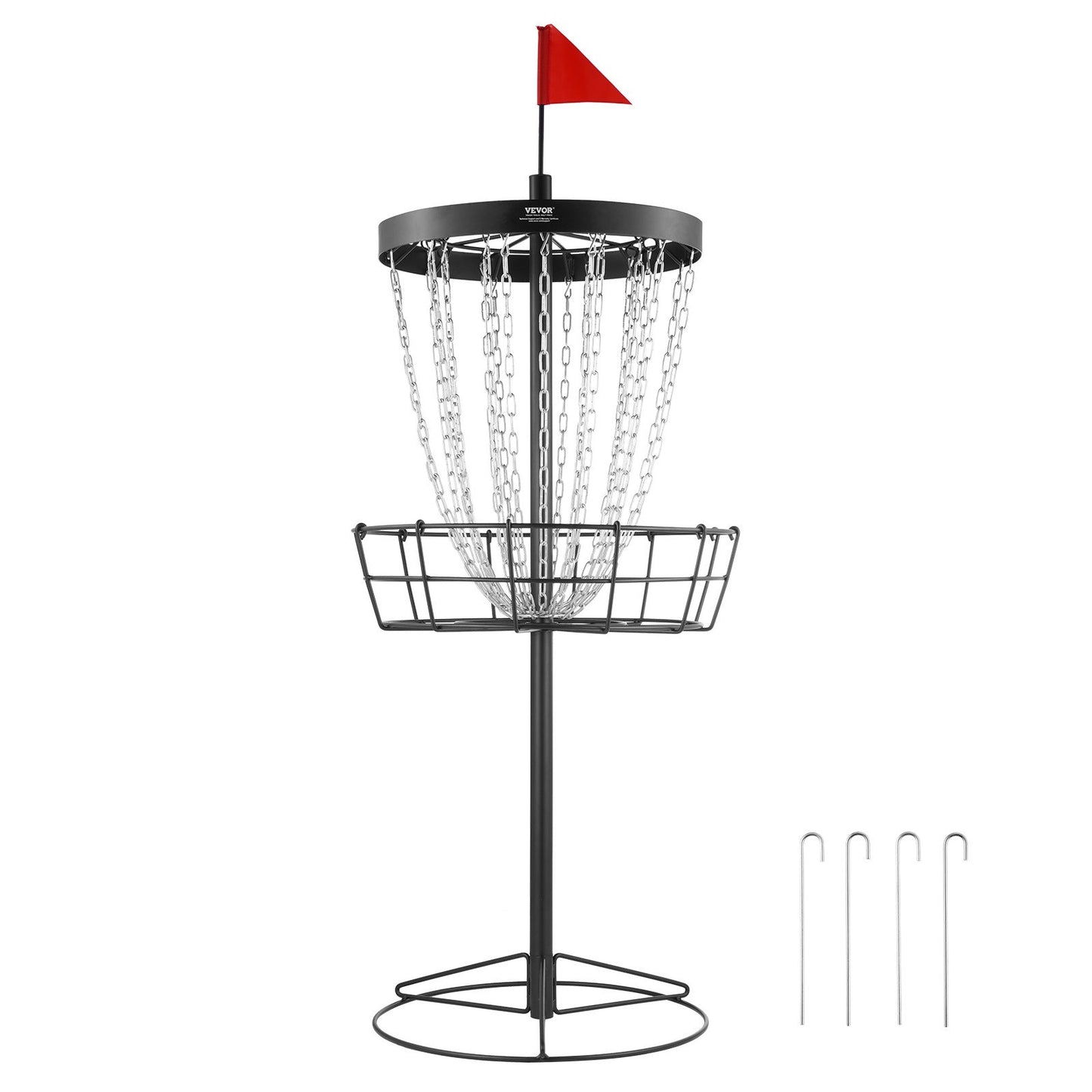 VEVOR Disc Golf Basket, 24-Chains Portable Disc Golf Target Hole, Heavy Duty Steel