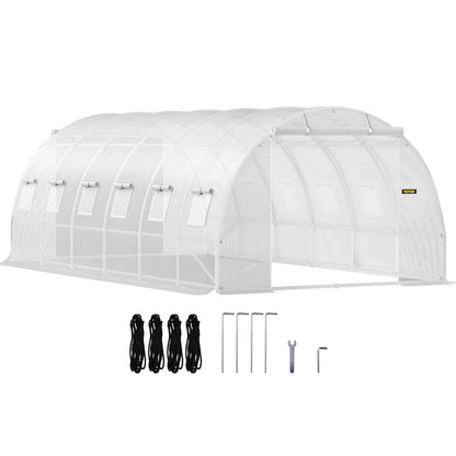 Large Walk-in Tunnel Greenhouse with Reinforced Frame and Waterproof Cover