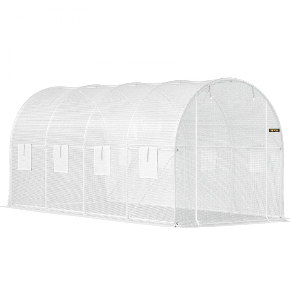 VEVOR Walk-in Tunnel Greenhouse Galvanized Frame & Waterproof Cover 15x6.5x7 ft