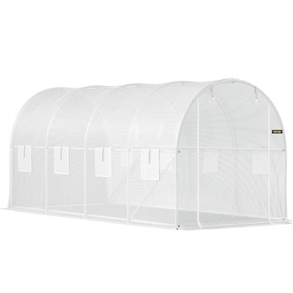 VEVOR Walk-in Tunnel Greenhouse Galvanized Frame & Waterproof Cover 15x6.5x7 ft