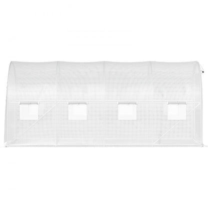 VEVOR Walk-in Tunnel Greenhouse Galvanized Frame & Waterproof Cover 15x6.5x7 ft