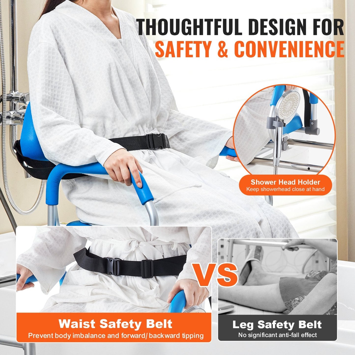 Adjustable Sliding Tub Transfer Bench with 360° Swivel, 150 kg Capacity