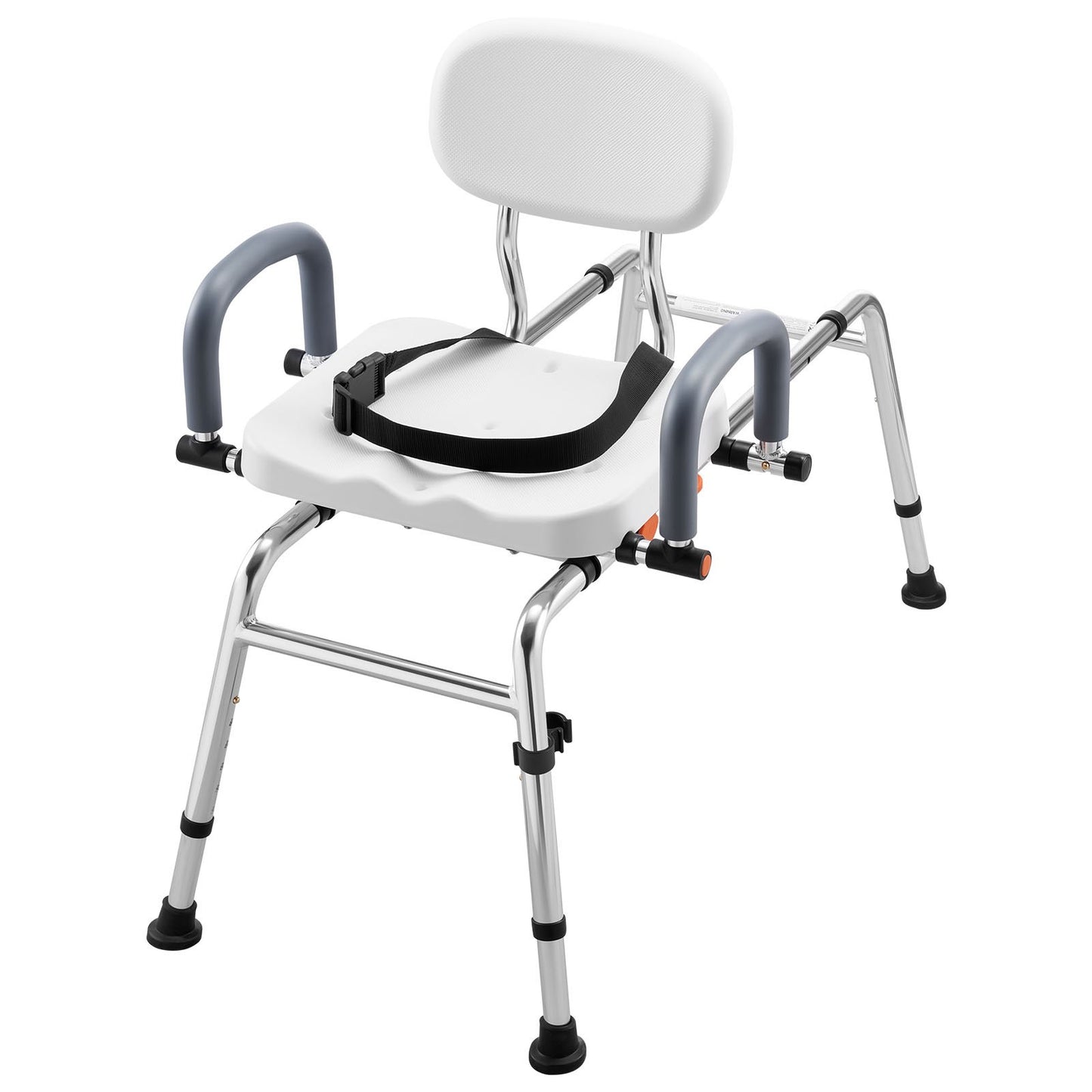 Sliding Shower Chair, 180 kg Tub Transfer Bench for Bathtub with Swivel Seat, Shower Bench with Pivoting Arms and Backrest, Height & Width Adjustable for Handicap, Seniors, Elderly and Disabled