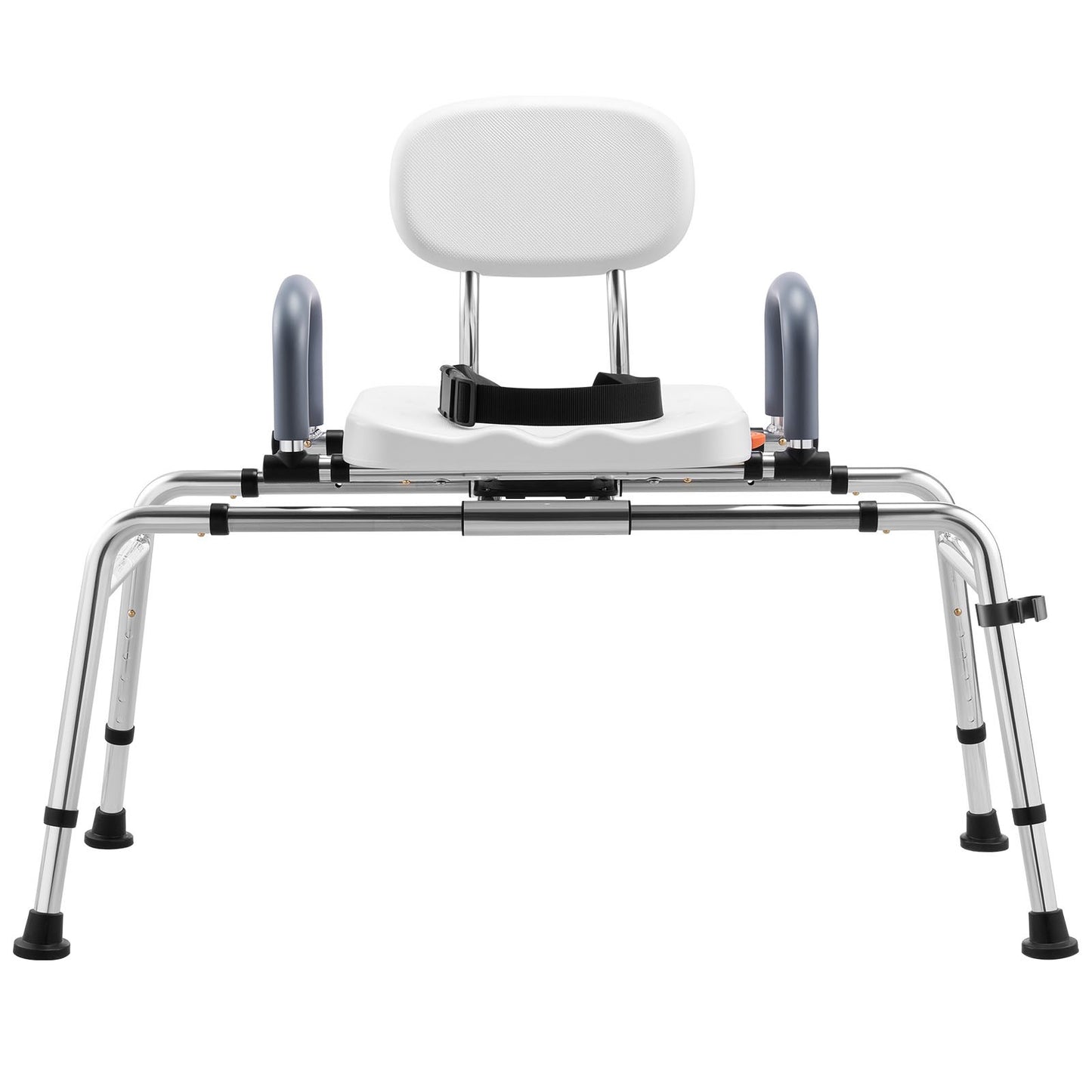 Sliding Shower Chair, 180 kg Tub Transfer Bench for Bathtub with Swivel Seat, Shower Bench with Pivoting Arms and Backrest, Height & Width Adjustable for Handicap, Seniors, Elderly and Disabled