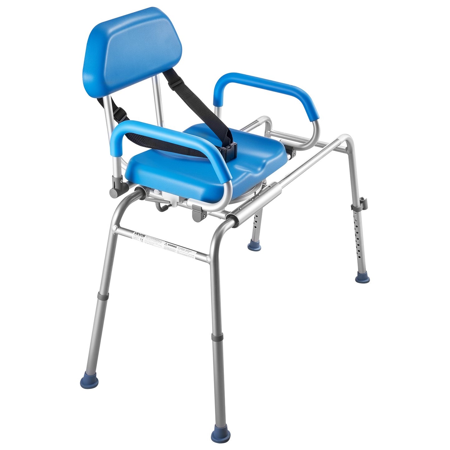 Sliding Shower Chair, 150 kg Tub Transfer Bench for Bathtub with Swivel Seat, Padded Shower Bench with Pivoting Arms and Backrest, Height Adjustable for Handicap, Seniors, Elderly and Disabled