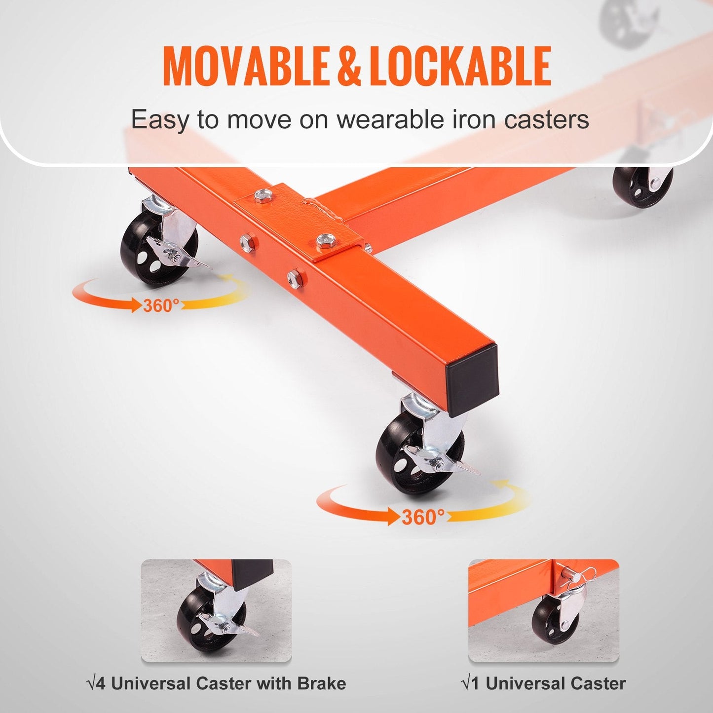 Heavy-Duty 680kg Engine Stand with Adjustable Mount and Folding Design