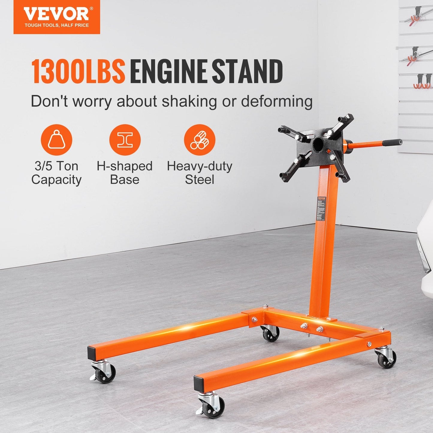 Heavy-Duty Engine Stand with 590 kg Capacity and 360° Adjustable Mounting Head