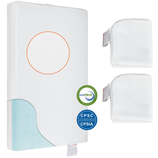 VEVOR Crib Mattress, Two-sided Breathable Toddler Mattress of Memory Foam, Baby