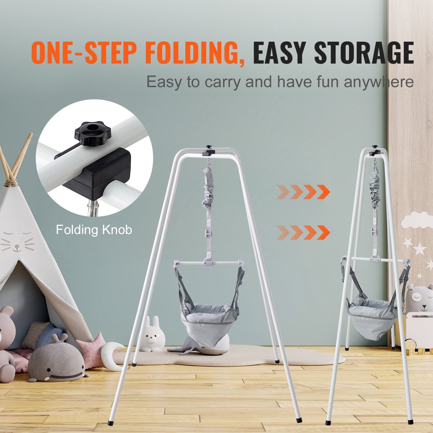 VEVOR Baby Door Jumper and Bouncer with Stand 35LBS Loading for 3 Months Above