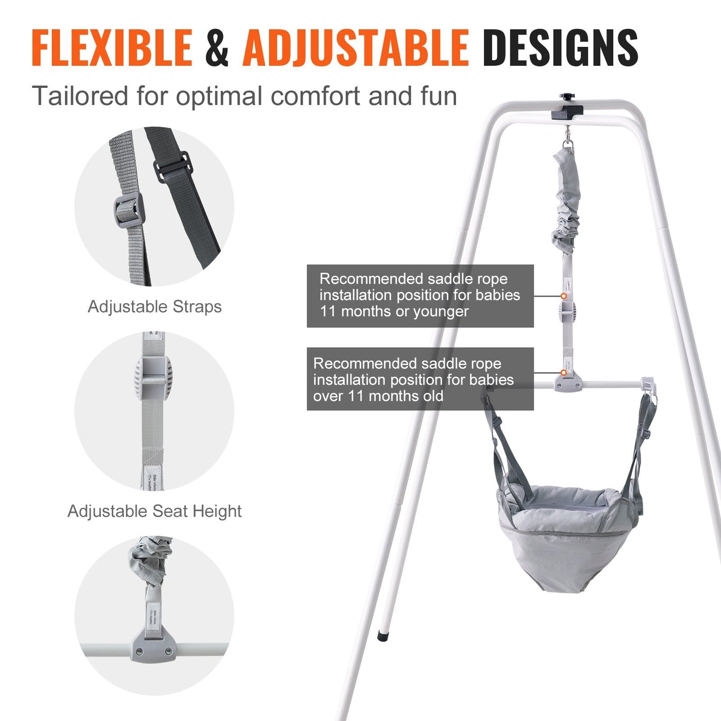 Baby Door Jumper & Bouncer with Stand - Max Load 16 kg, For 3+ Months