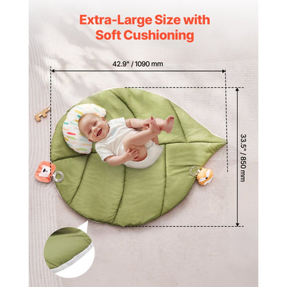 Baby Play Gym Mat Tummy Time Activity Mat with 6 Sensory Toy 42.9" x 33.5"
