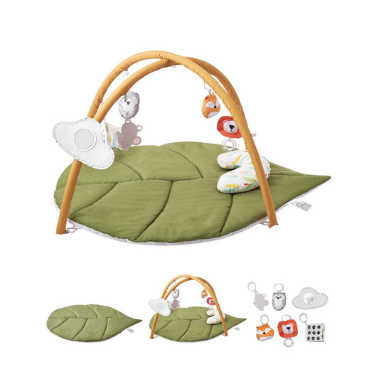 Baby Play Gym Mat Tummy Time Activity Mat with 6 Sensory Toy 42.9" x 33.5"