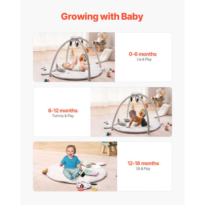 VEVOR Baby Play Gym Mat Tummy Time Activity Mat with 5 Sensory Toy 39.1" x 32.7"