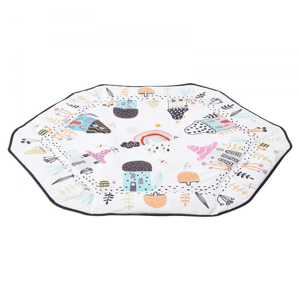Baby Play Gym Mat Tummy Time Activity Mat with 6 Sensory Toy 41.7" x 41.7"