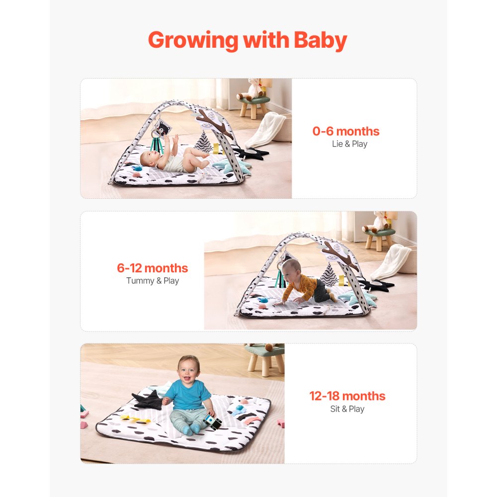 Buy Baby Play Gym Mat Tummy Time Activity Mat With 6 Sensory Toy 34 4 X 34 4 – Hamro Appliances