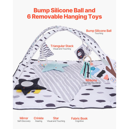 Buy Baby Play Gym Mat Tummy Time Activity Mat With 6 Sensory Toy 34 4 X 34 4 – Hamro Appliances